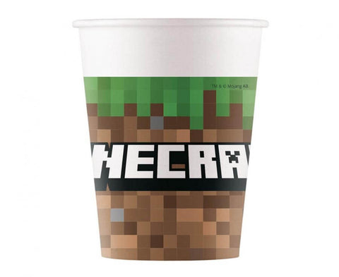 minecraft popieriniai vienkartiniai puodeliai