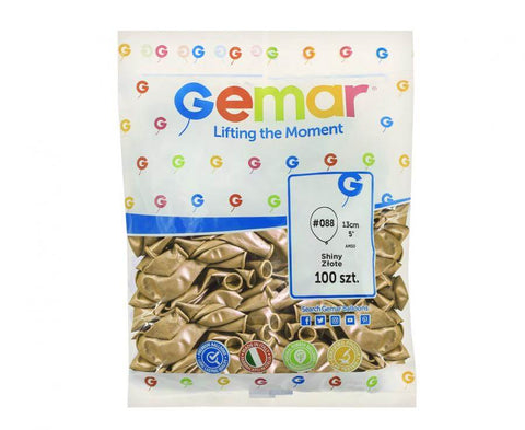 blizgūs metalizuoti aukso spalvos balionai auksiniai