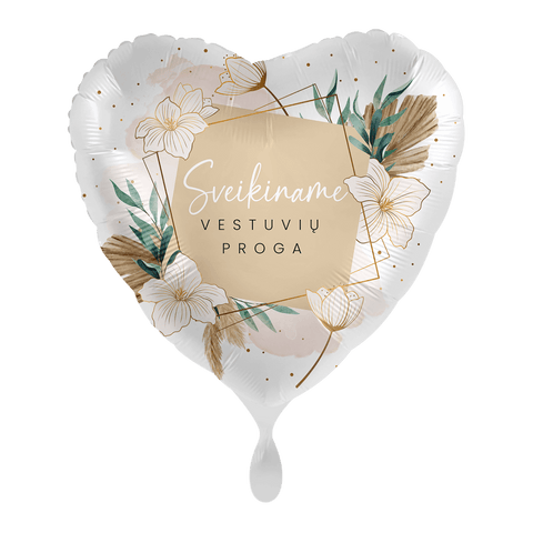 vestuvės vestuvių balionas balionai su lietuvišku užrašu balta širdelė