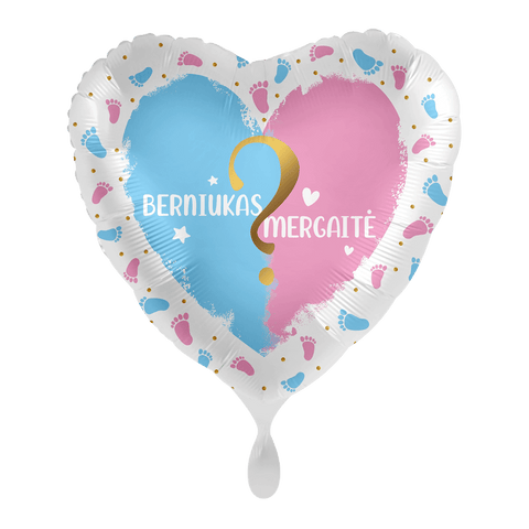 balionai balionas širdelė kūdikio lyties atskleidimo šventė gender reveal berniukas mergaitė balionas su lietuvišku užrašu