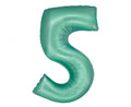 Matiniai žali mėtiniai mėtinės spalvos foliniai helio balionai skaičiai 0 1 2 3 4 5 6 7 8 9