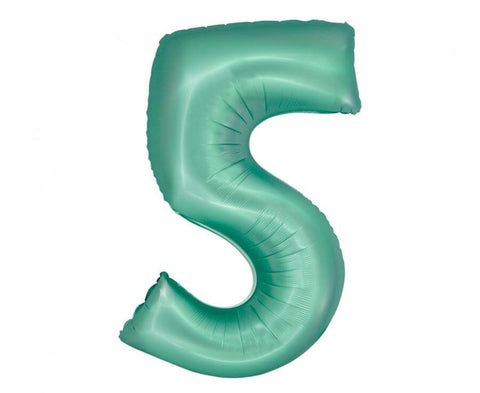 Matiniai žali mėtiniai mėtinės spalvos foliniai helio balionai skaičiai 0 1 2 3 4 5 6 7 8 9