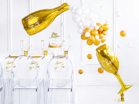 Folinis balionas "Butelis - Happy New Year"