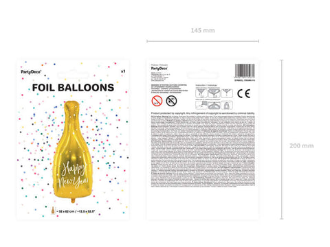 Folinis balionas "Butelis - Happy New Year"