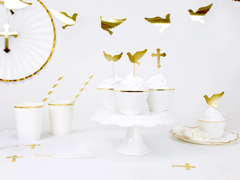 keksiukų papuošimai įdėklai balti vestuvės krikštynos