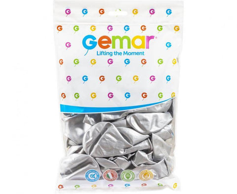 GEMAR baloni - metāliski, spīdīgi, sudraba krāsā