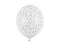 balti rožiniai mėlyni balionai su taškiukais taškeliais