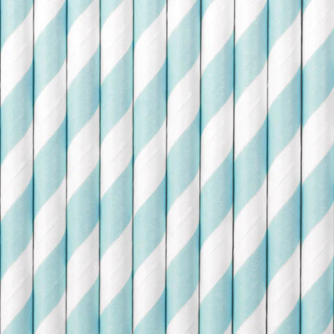 Popieriniai šiaudeliai "Sky Blue"
