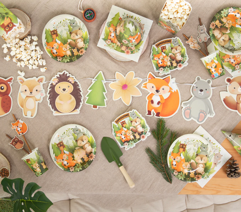 dekoracija miško gyvūnai tema gimtadienis pirmo antro gimtadinio dekoras