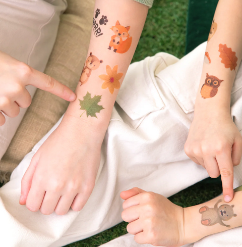 laikinos tatuiruotės miško gyvūnai