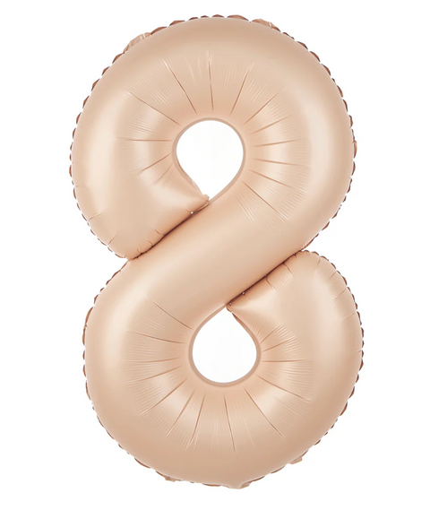 Gaišas karameles krāsas folijas balona numurs 0-9