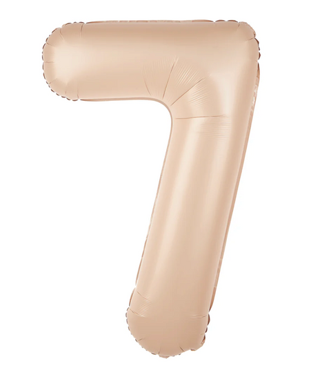 Gaišas karameles krāsas folijas balona numurs 0-9