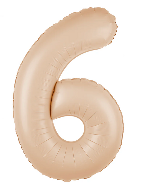 Gaišas karameles krāsas folijas balona numurs 0-9