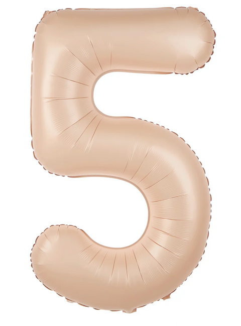 Gaišas karameles krāsas folijas balona numurs 0-9