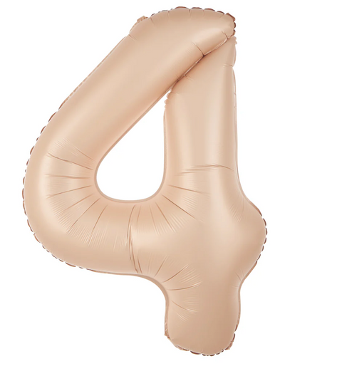 Gaišas karameles krāsas folijas balona numurs 0-9