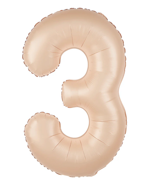 Gaišas karameles krāsas folijas balona numurs 0-9