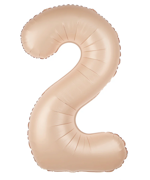 Gaišas karameles krāsas folijas balona numurs 0-9