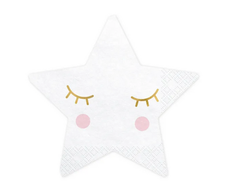 servetėlės žvaigždutės baltos