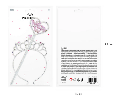 princesės karūna lazdelė kostiumas princesei