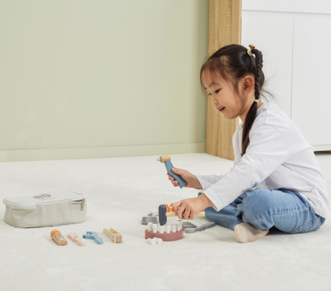 dovanos vaikams žaislai mediniai vaikams dantisto rinkinys kalėdų dovanos gimtadienio simboliškos pigios