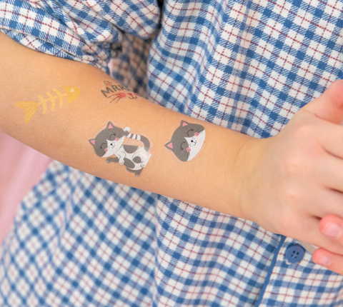 laikinos tatuiruotės katės katinai gimtadienis dekoracijos