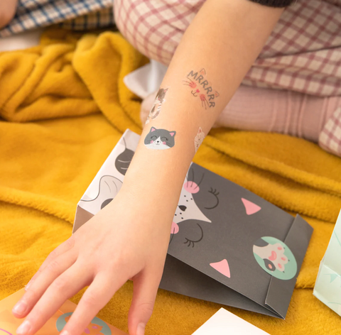 laikinos tatuiruotės katės katinai gimtadienis dekoracijos
