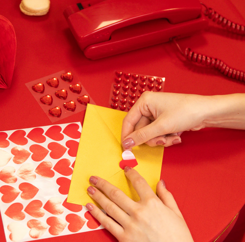 širdelės valentino dienai širdutės klijuojamos raudonos