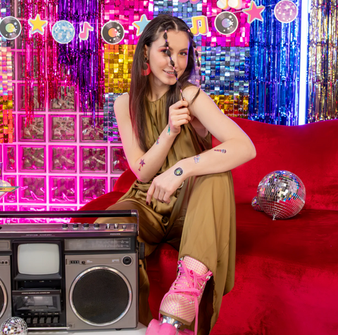 laikinos tatuiruotės disko tema disco vakarėlis dekoracijos disko rutulys