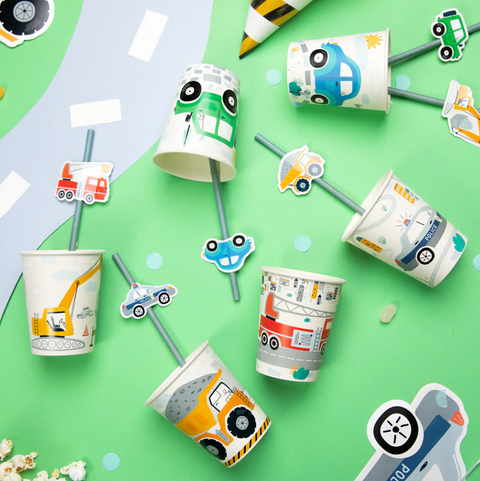 šiaudeliai su mašinomis dekoracijos mašinų tema gimtadienis