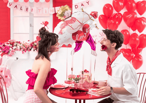 širdelės balionai raudoni valentino diena idėjos