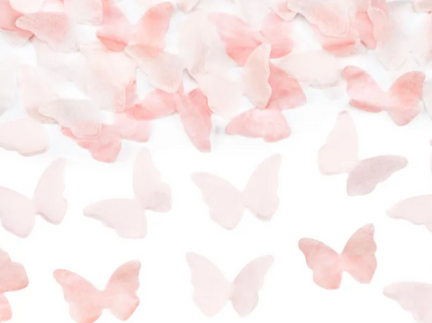 Konfeti lielgabals - tauriņi (rozā, balti)