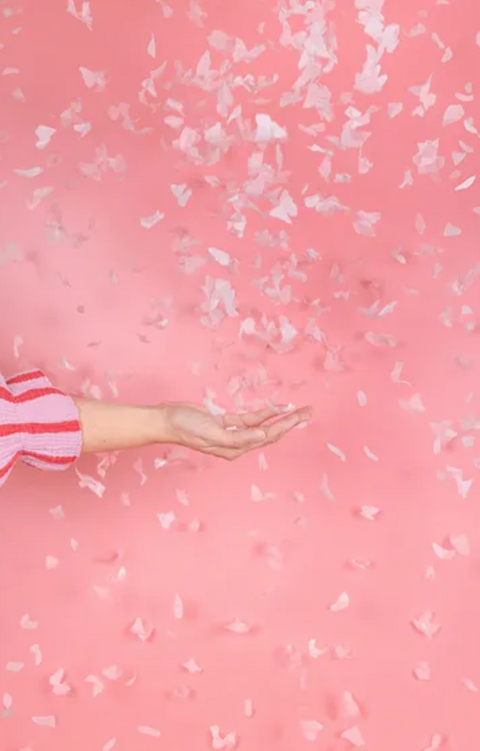 Konfeti lielgabals - tauriņi (rozā, balti)