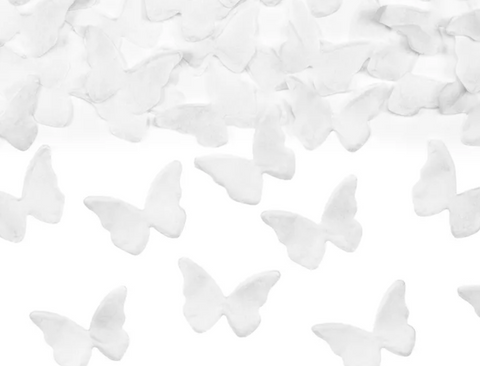 Konfeti lielgabals - tauriņi (rozā, balti)