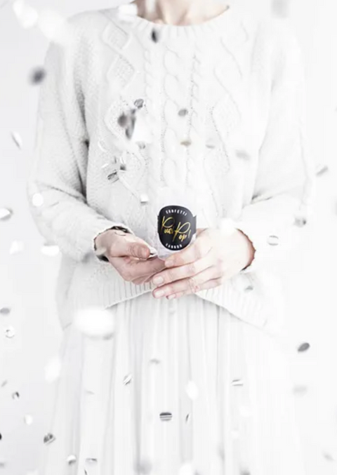 konfeti patranka saudykle gimtadieniui sventems sidabriniai, auksiniai