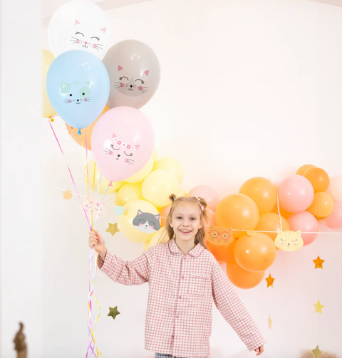 balionai helio guminiai katinu tema kaciu gimtadienis dekoracijos