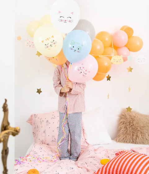 balionai helio guminiai katinu tema kaciu gimtadienis dekoracijos