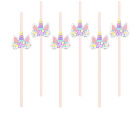 šiaudeliai dekoracijos vienaragiai gimtadienis tema vienaragiu