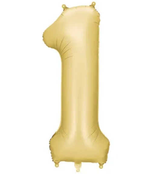 Matēta zelta folijas baloni ar cipariem no 0 līdz 9