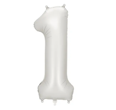 Matēta sudraba folijas baloni ar cipariem no 0 līdz 9