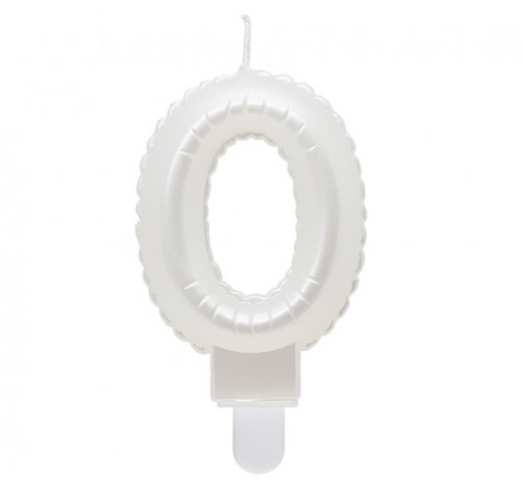 Dzimšanas dienas sveču cipari - pērļu baltā krāsā