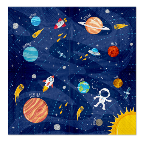 kosmosas servetėles gimtadienis kosmos tem stalo reikmenys dekoras dekoracijos