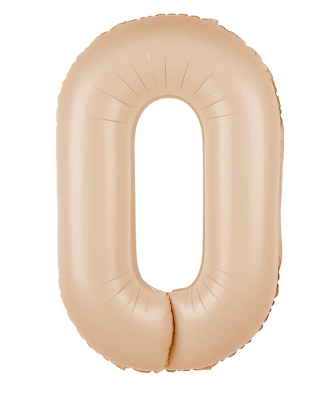 Gaišas karameles krāsas folijas balona numurs 0-9