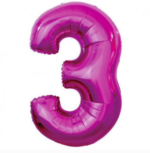 Tumši rozā folijas balonu numuri