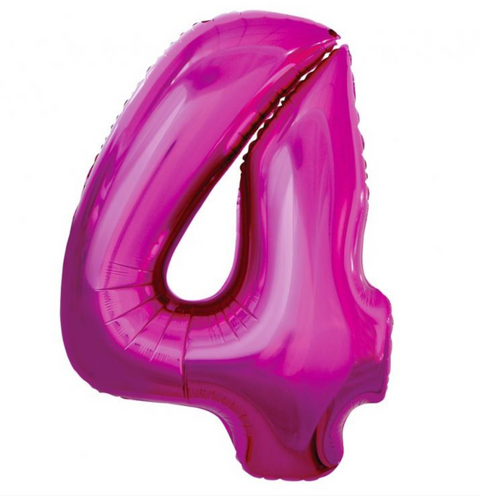 Tumši rozā folijas balonu numuri
