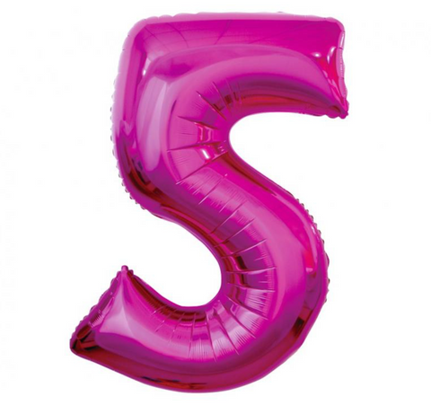 Tumši rozā folijas balonu numuri