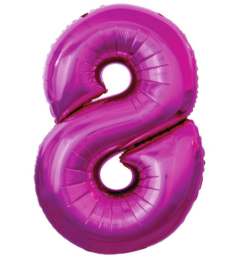 Tumši rozā folijas balonu numuri
