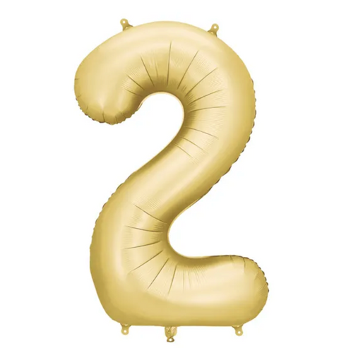 Matiniai aukso spalvos foliniai balionai skaičiai nuo 0 iki 9