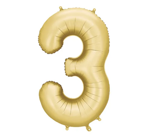 Matiniai aukso spalvos foliniai balionai skaičiai nuo 0 iki 9