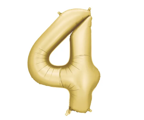 Matiniai aukso spalvos foliniai balionai skaičiai nuo 0 iki 9