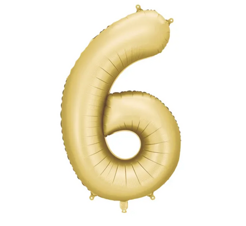 Matiniai aukso spalvos foliniai balionai skaičiai nuo 0 iki 9